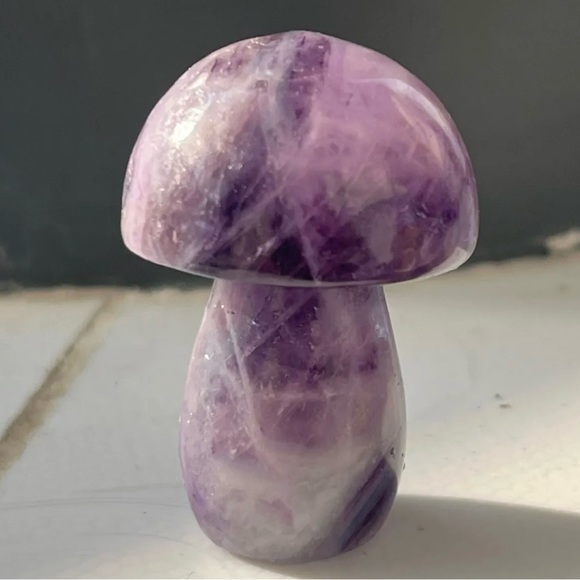 Other - 36g Natural Fluorite Hand Carved Mushroom Quartz Crystal Reiki Healing